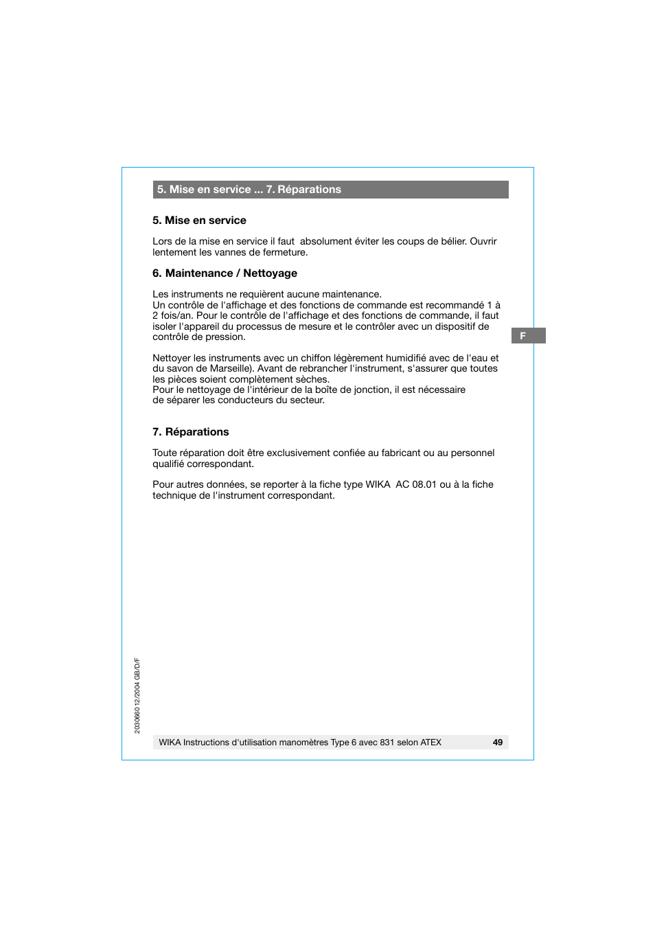 WIKA 630.20 User Manual | Page 49 / 52