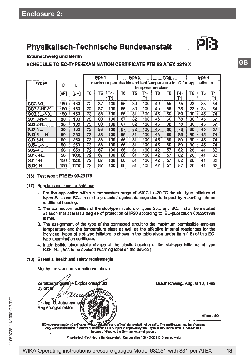 Enclosure 2 | WIKA 632.51+8xx User Manual | Page 13 / 52