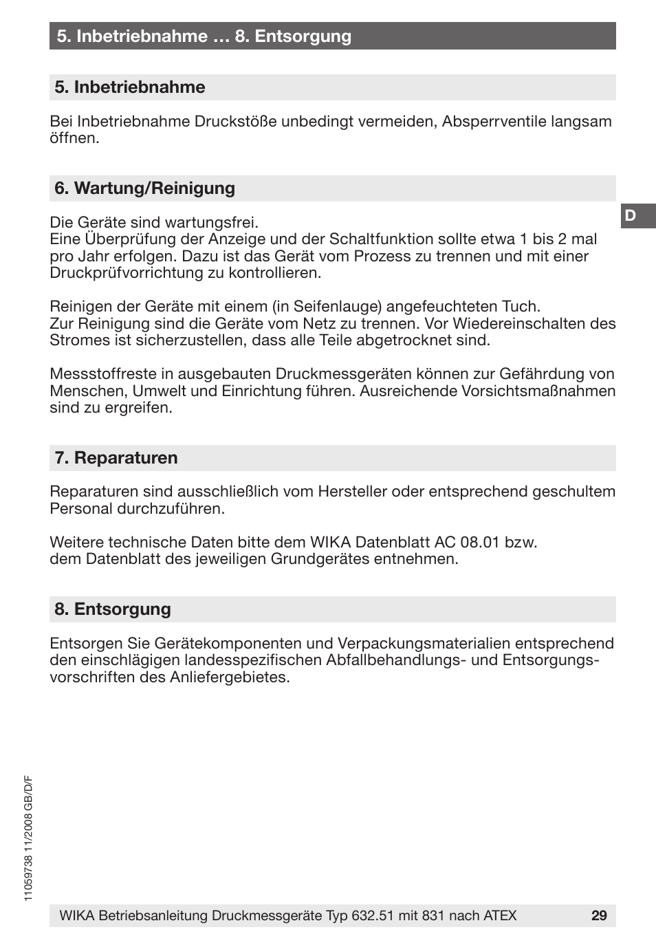 WIKA 632.51+8xx User Manual | Page 29 / 52