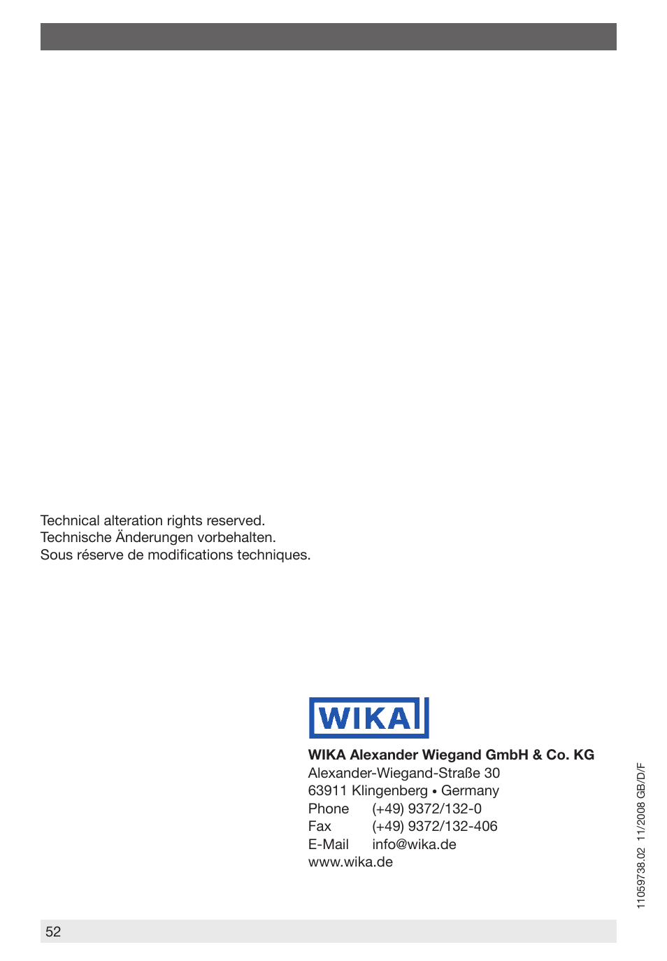 WIKA 632.51+8xx User Manual | Page 52 / 52