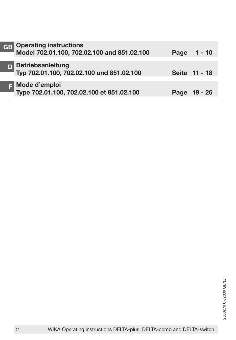 WIKA 851.02.100 User Manual | Page 2 / 28