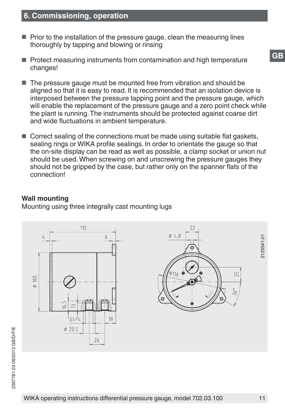 Commissioning, operation | WIKA 702.03.100 User Manual | Page 11 / 72