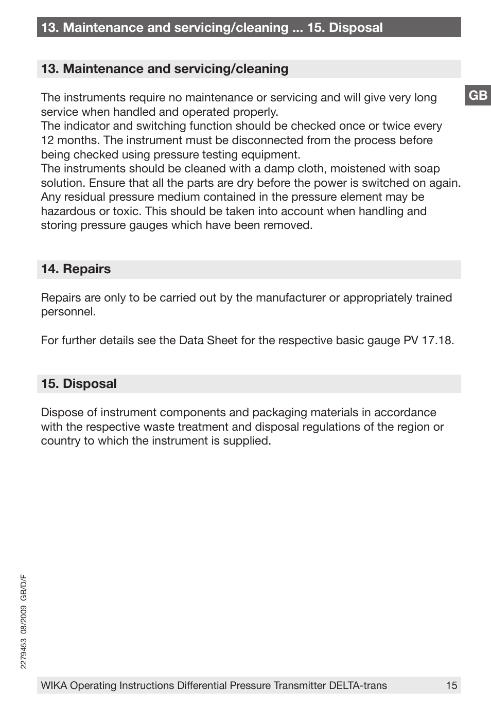 WIKA 891.34.2189 User Manual | Page 15 / 44