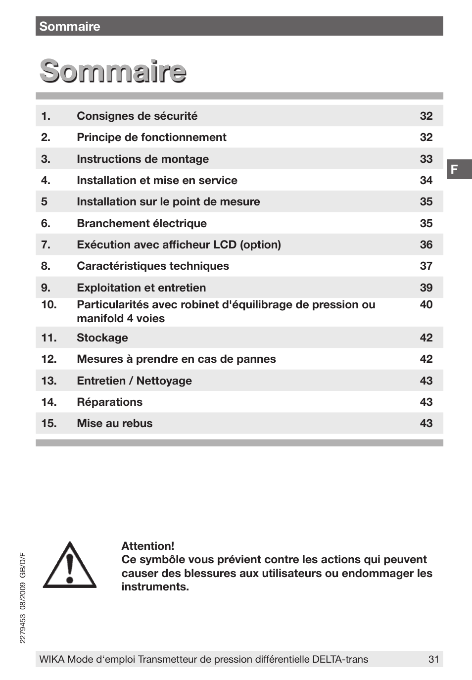 Sommaire | WIKA 891.34.2189 User Manual | Page 31 / 44