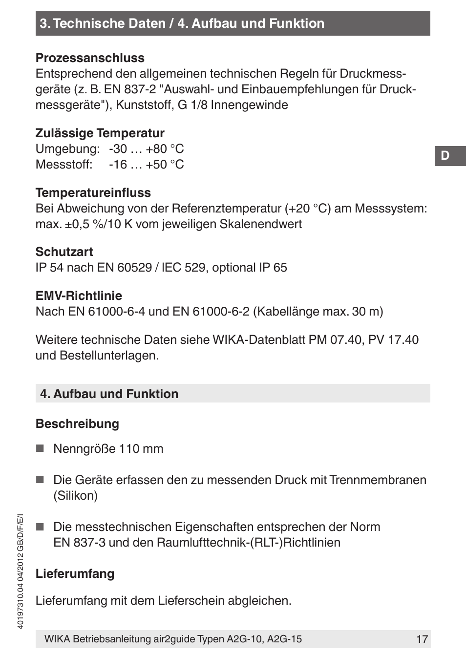 WIKA A2G-15 User Manual | Page 17 / 56