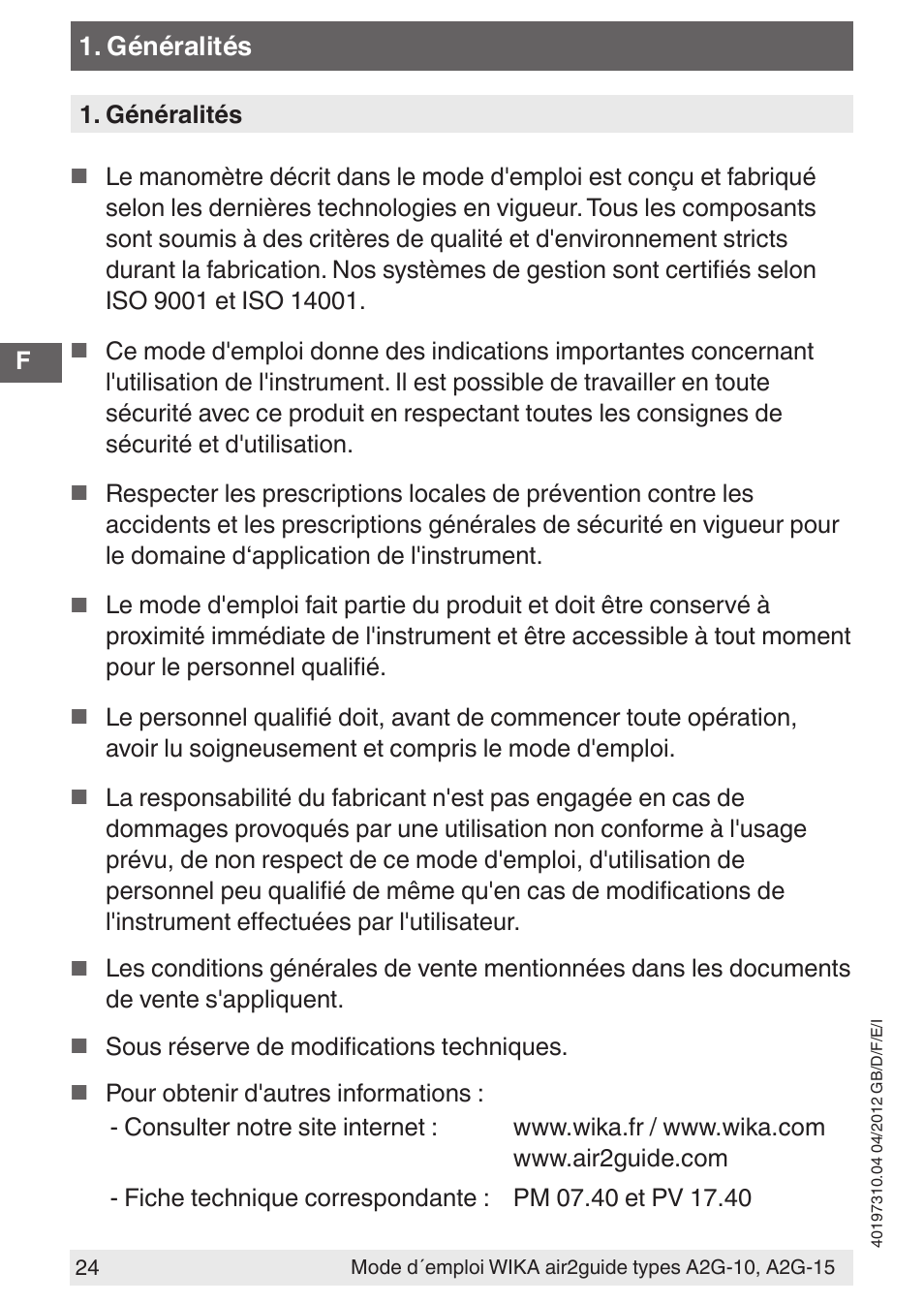 WIKA A2G-15 User Manual | Page 24 / 56