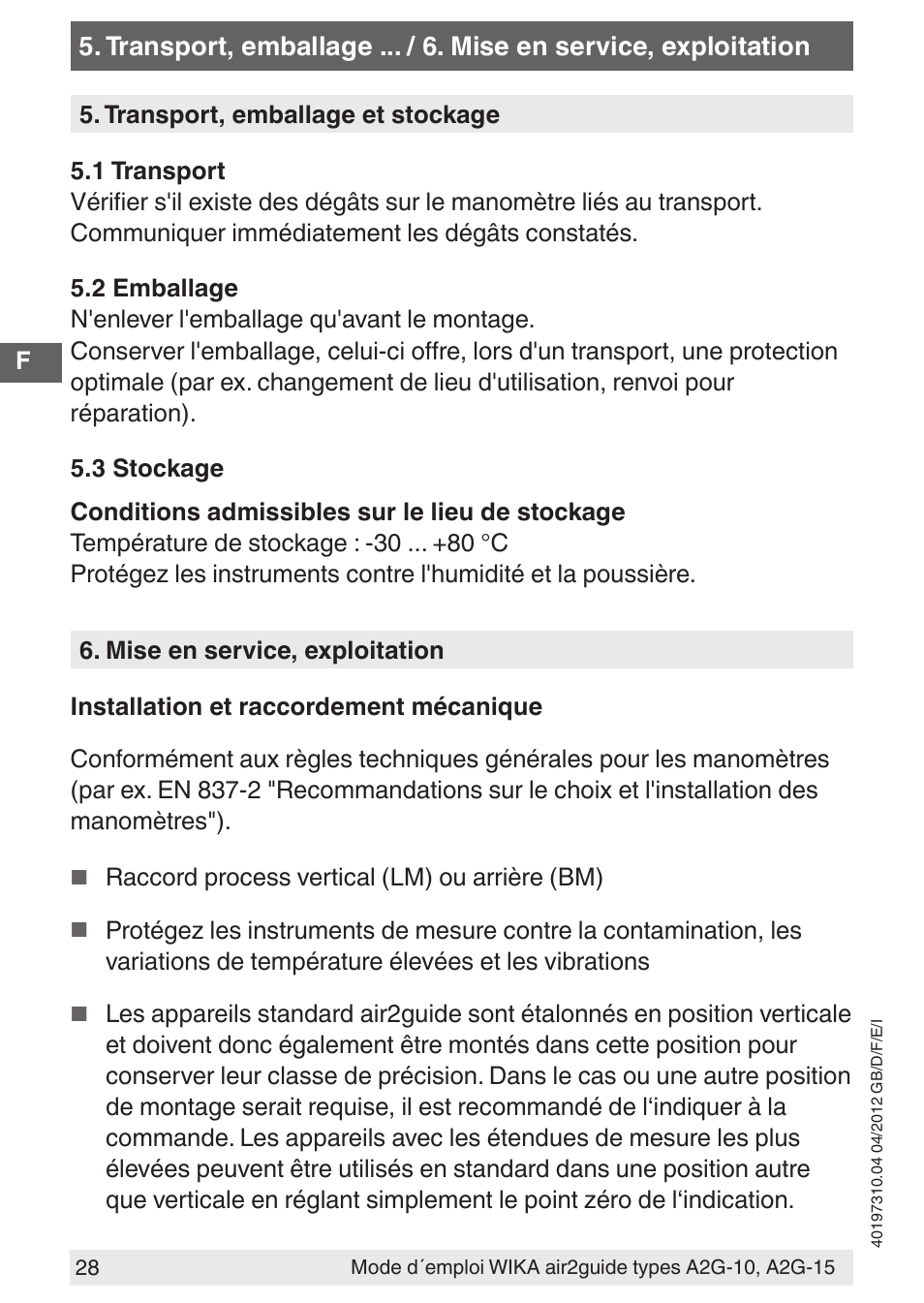 WIKA A2G-15 User Manual | Page 28 / 56