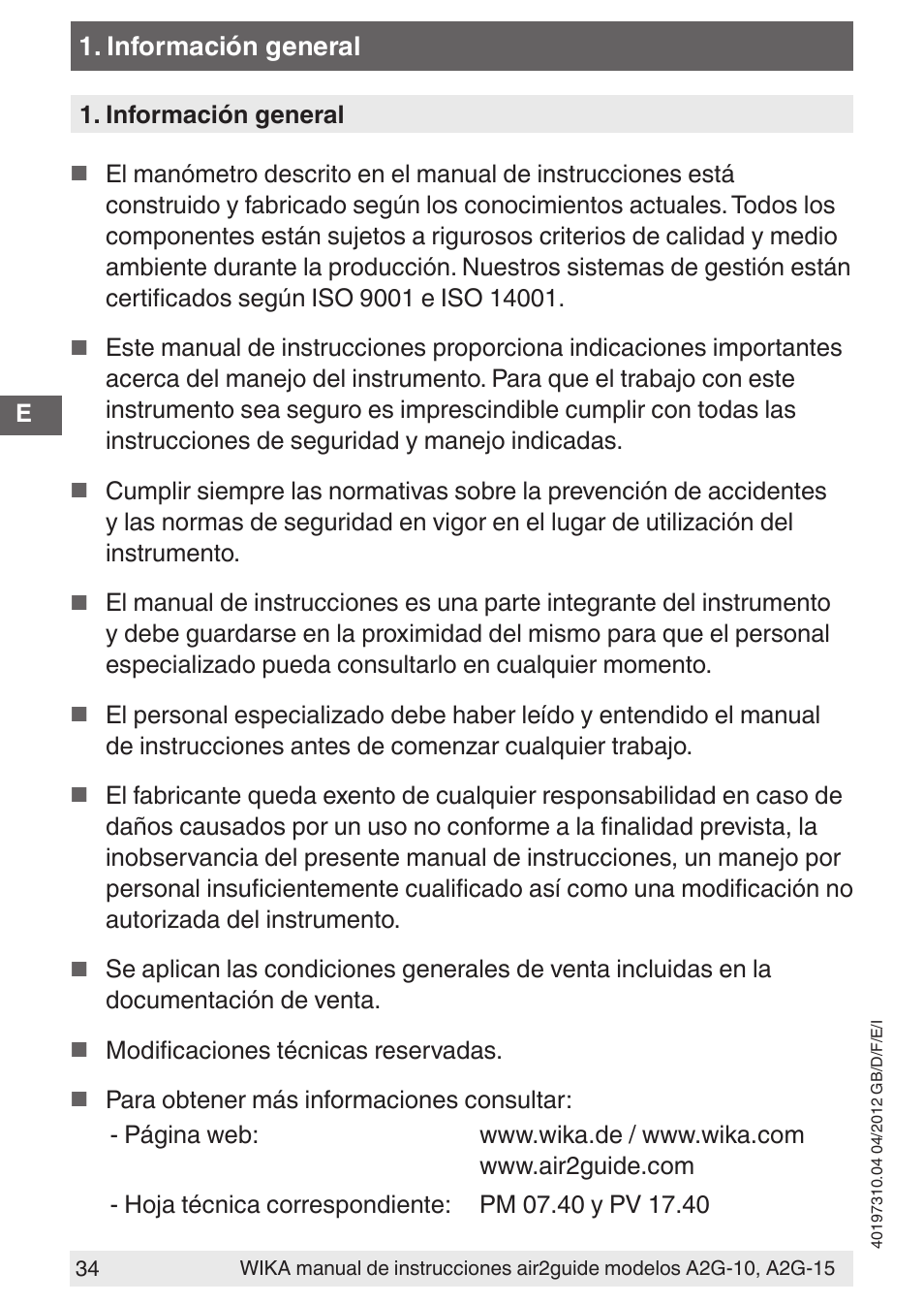 WIKA A2G-15 User Manual | Page 34 / 56