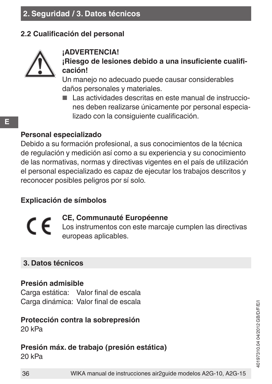 WIKA A2G-15 User Manual | Page 36 / 56