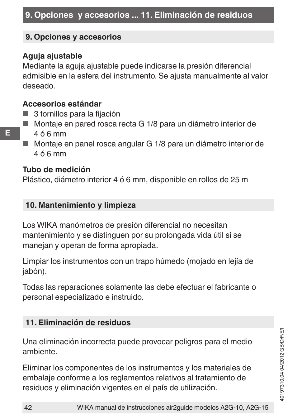 WIKA A2G-15 User Manual | Page 42 / 56