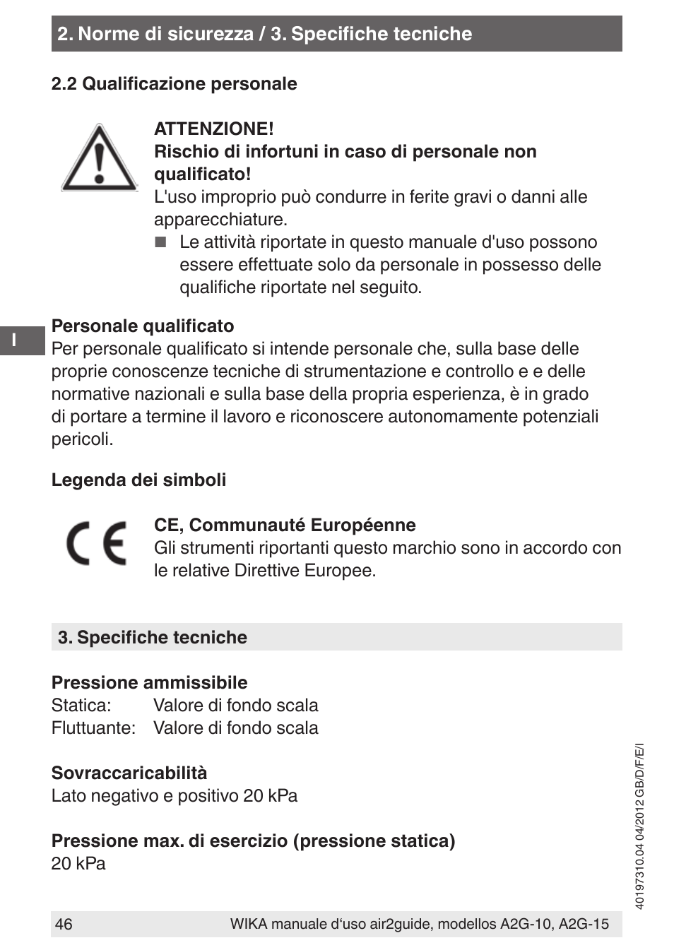 WIKA A2G-15 User Manual | Page 46 / 56