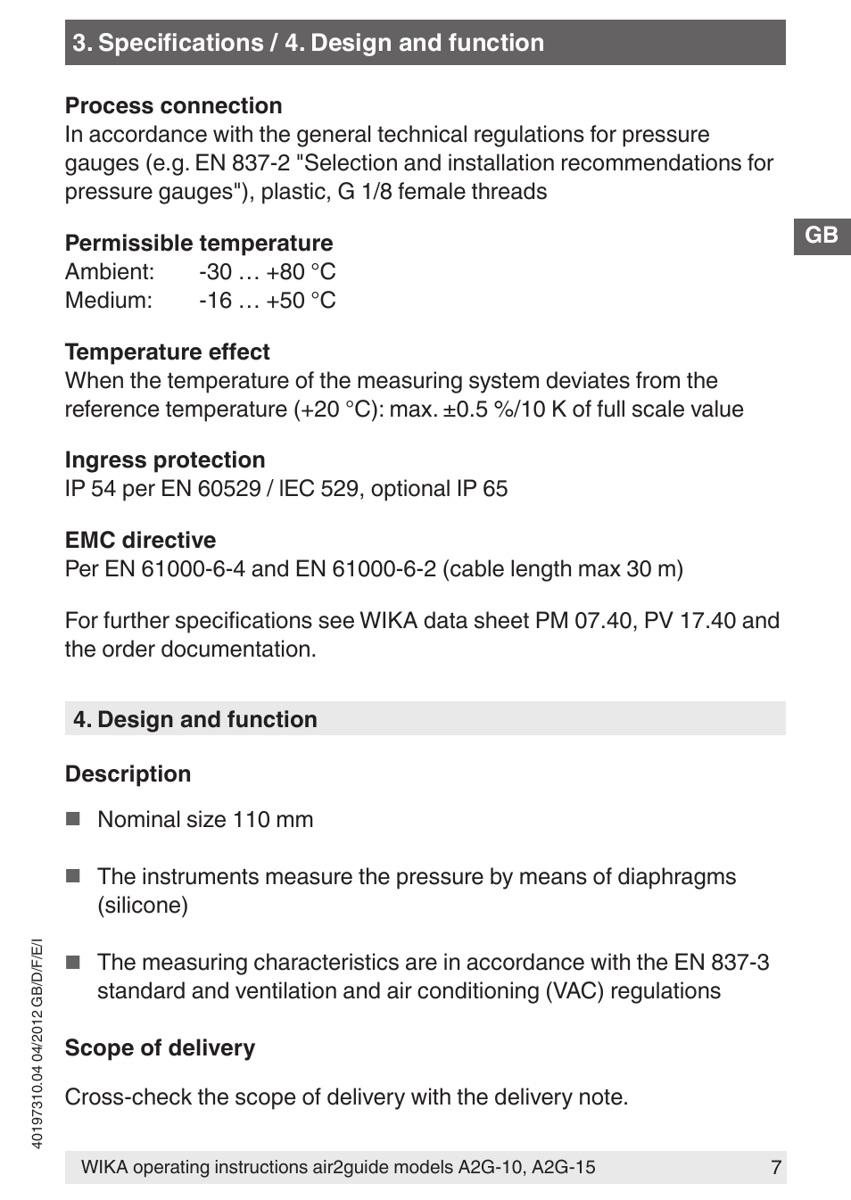 WIKA A2G-15 User Manual | Page 7 / 56