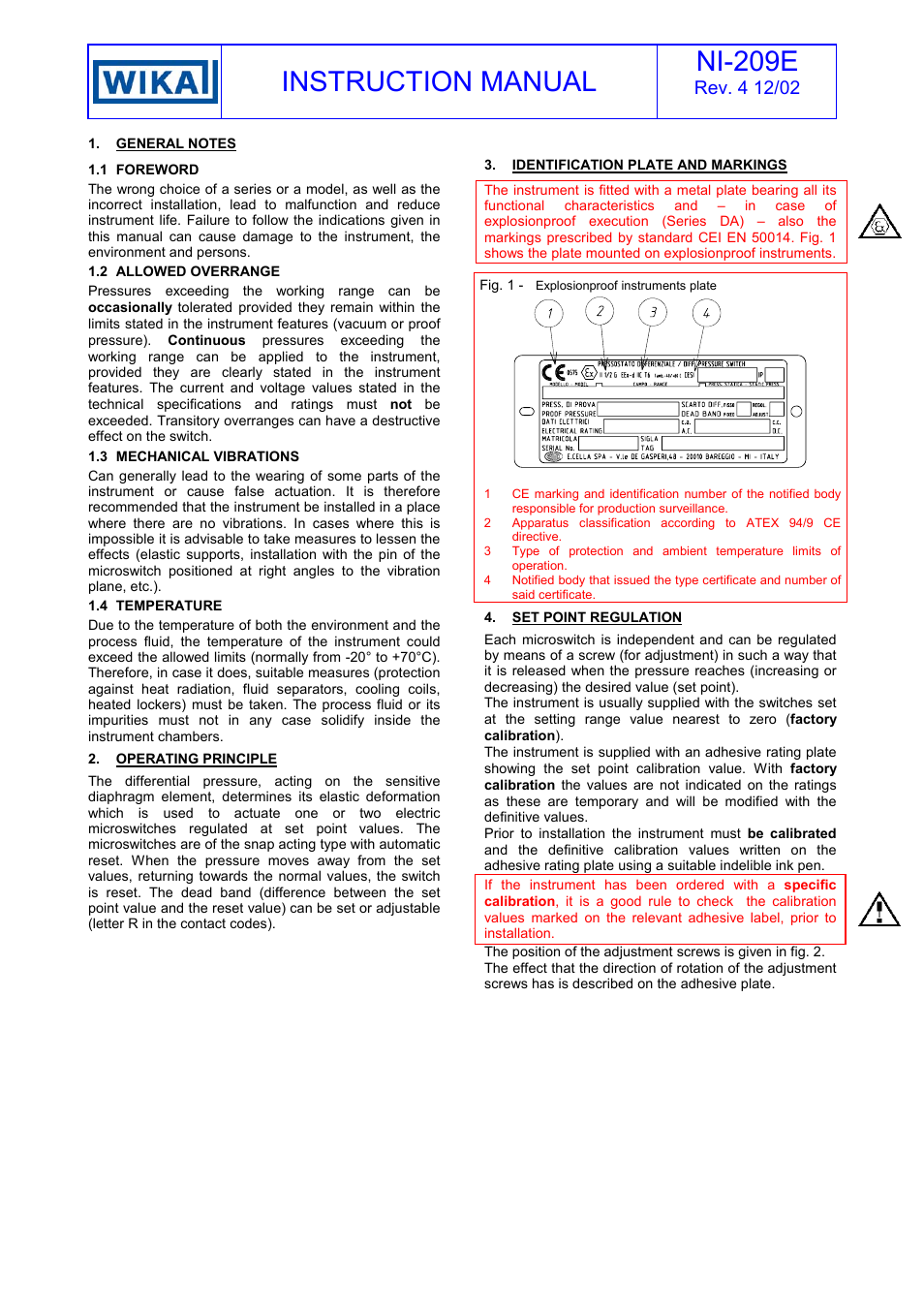 Instruction manual ni-209e | WIKA DA10 User Manual | Page 2 / 7