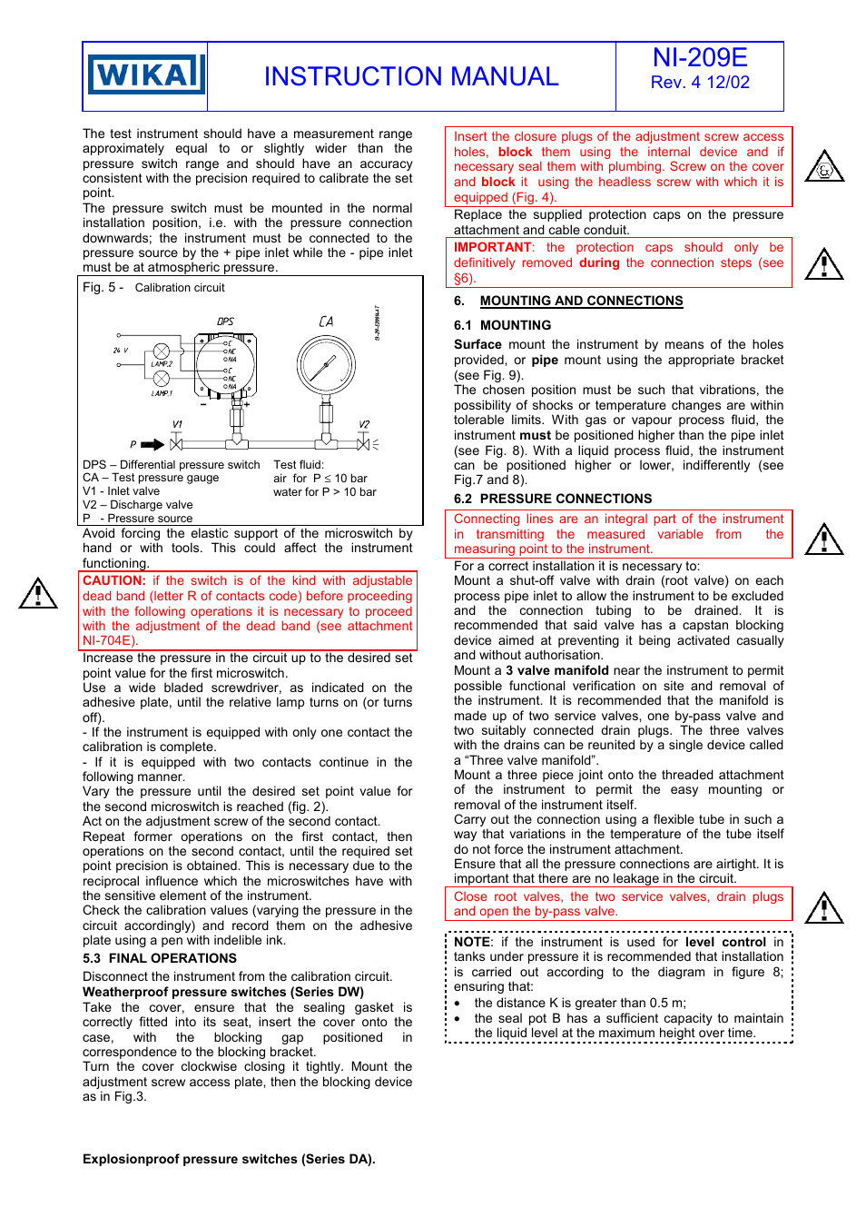 Instruction manual ni-209e | WIKA DA10 User Manual | Page 4 / 7