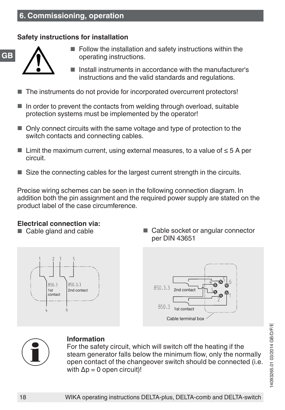 Commissioning, operation | WIKA DPS40 User Manual | Page 18 / 92