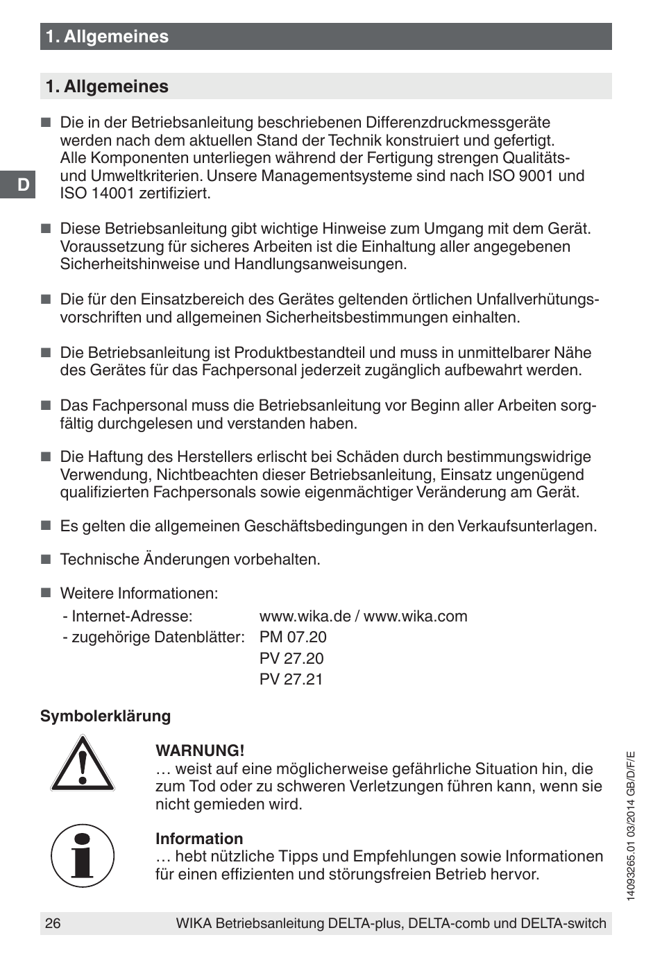 Allgemeines | WIKA DPS40 User Manual | Page 26 / 92