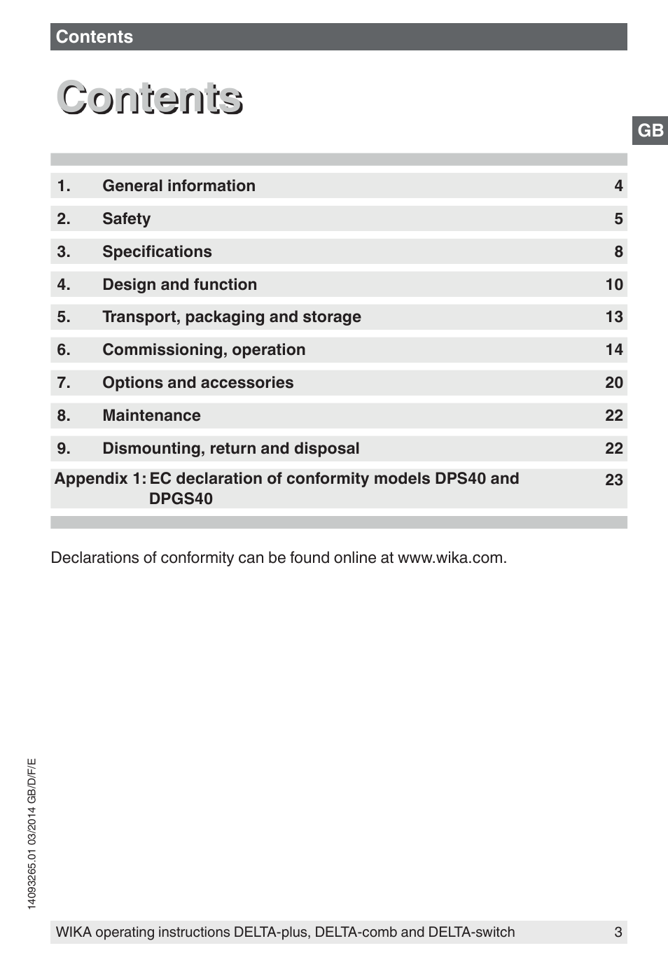 WIKA DPS40 User Manual | Page 3 / 92