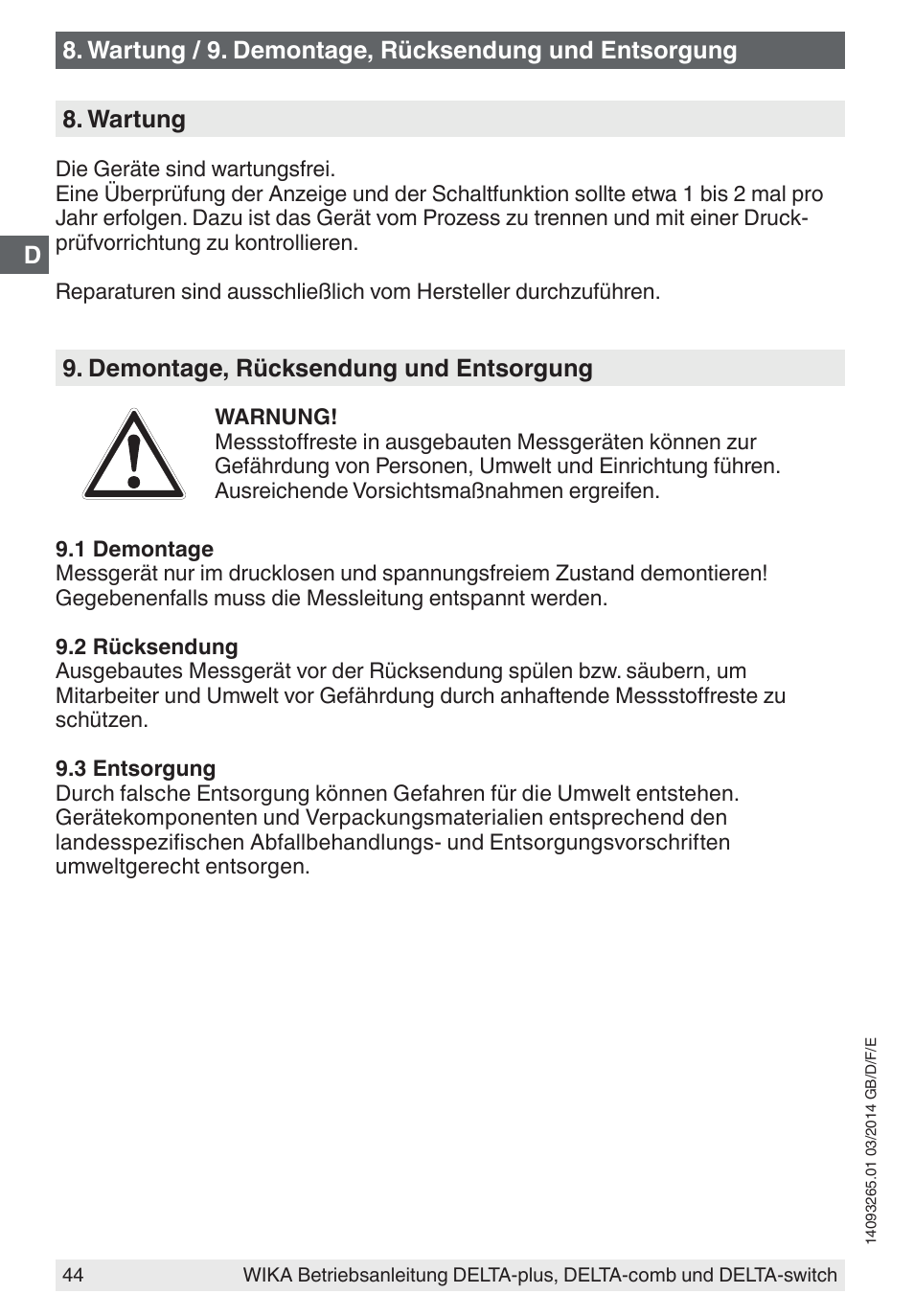 WIKA DPS40 User Manual | Page 44 / 92