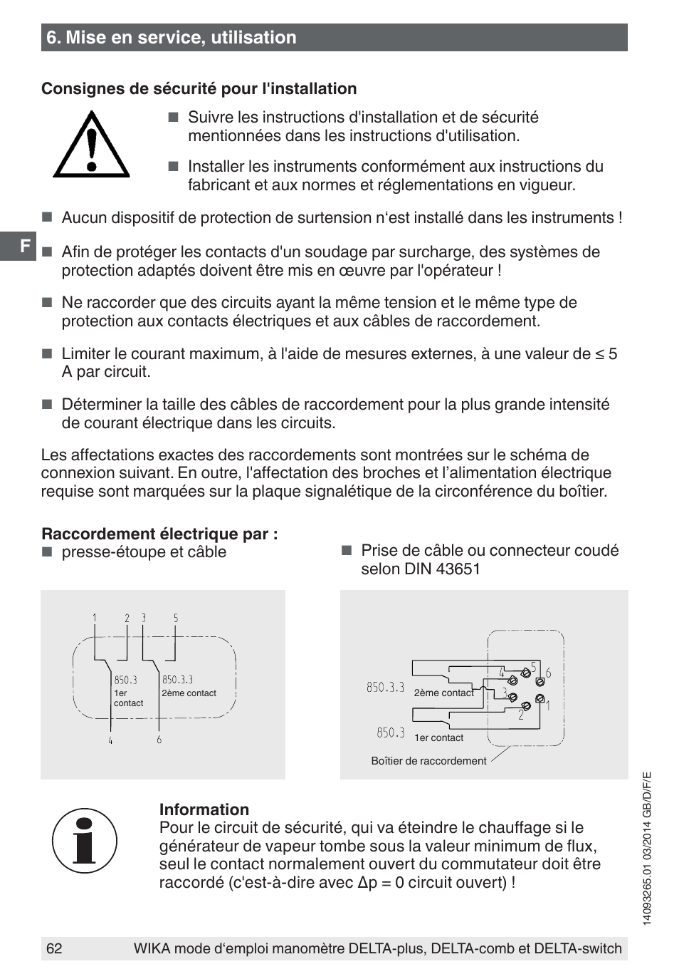 Mise en service, utilisation | WIKA DPS40 User Manual | Page 62 / 92