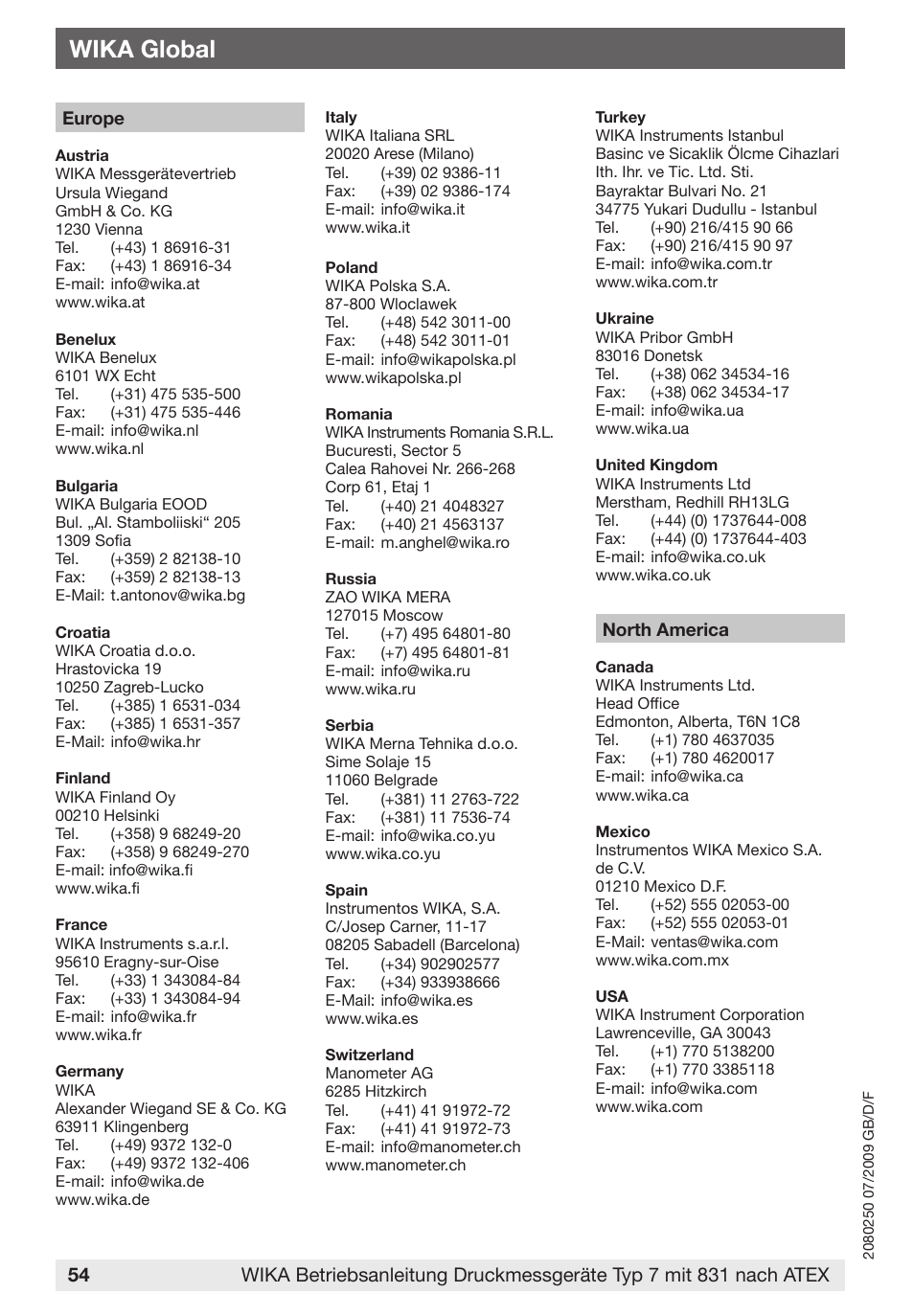 Wika global | WIKA DPGS43HP.160 User Manual | Page 54 / 56