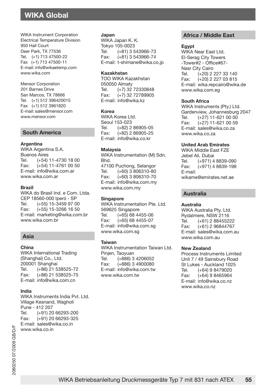 Wika global | WIKA DPGS43HP.160 User Manual | Page 55 / 56