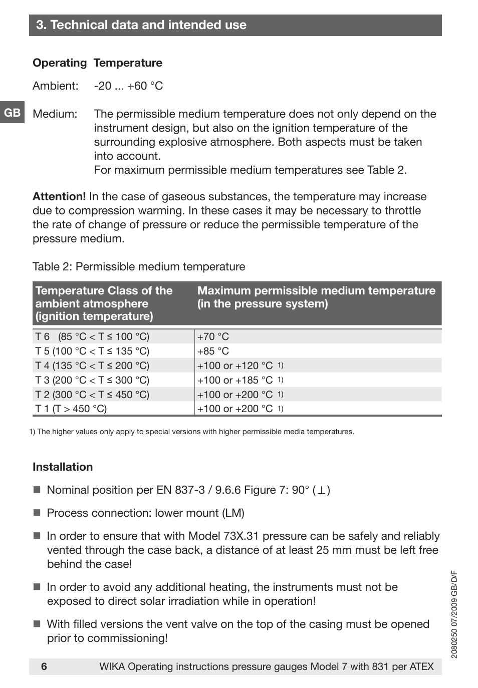 Technical data and intended use | WIKA DPGS43HP.160 User Manual | Page 6 / 56