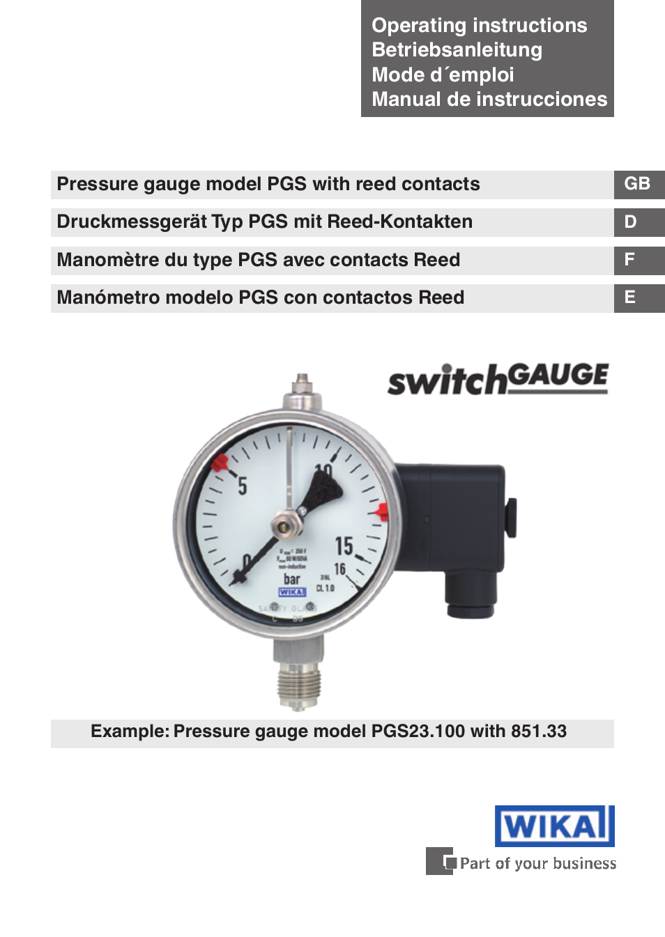 WIKA PGS23.160 User Manual | 60 pages