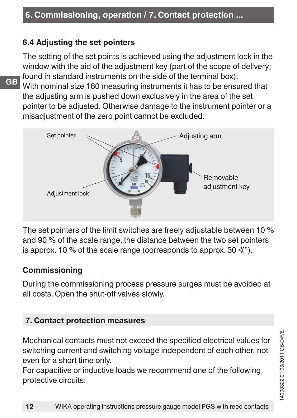 WIKA PGS23.160 User Manual | Page 12 / 60
