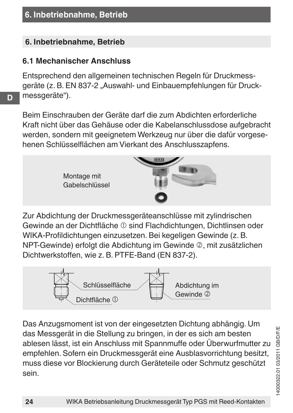 WIKA PGS23.160 User Manual | Page 24 / 60