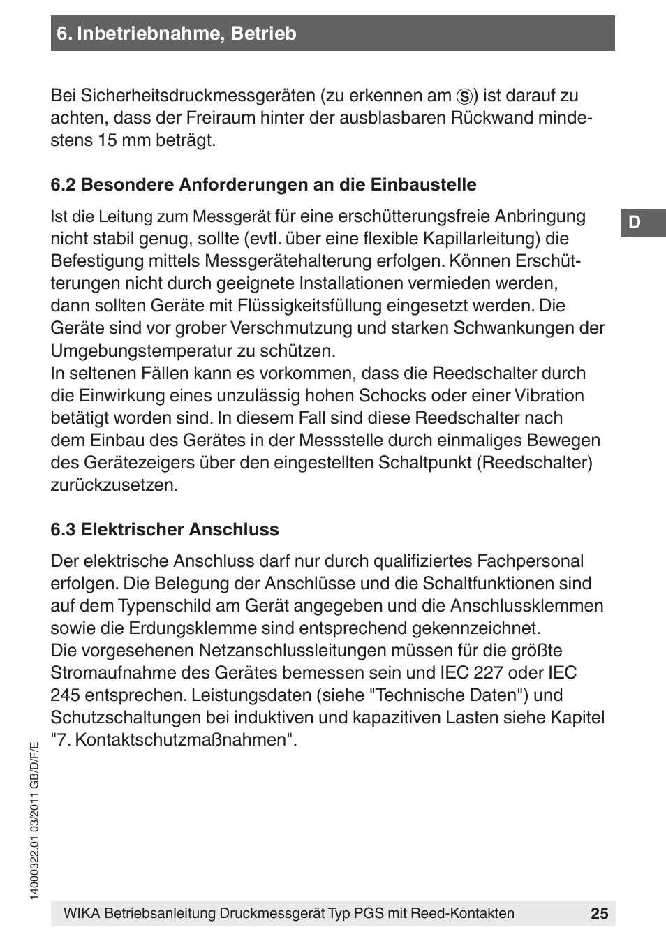 WIKA PGS23.160 User Manual | Page 25 / 60