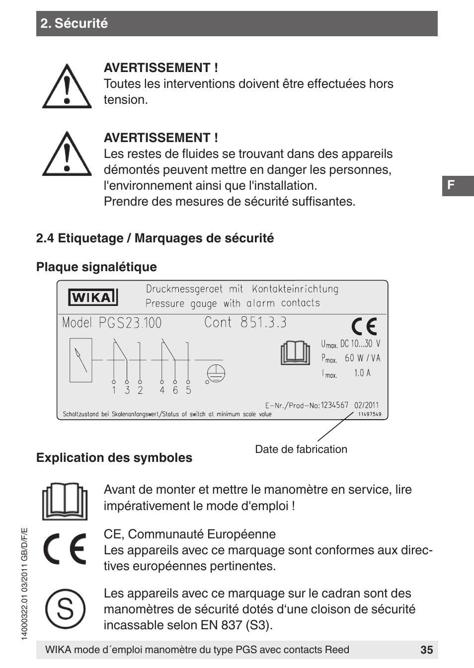 WIKA PGS23.160 User Manual | Page 35 / 60