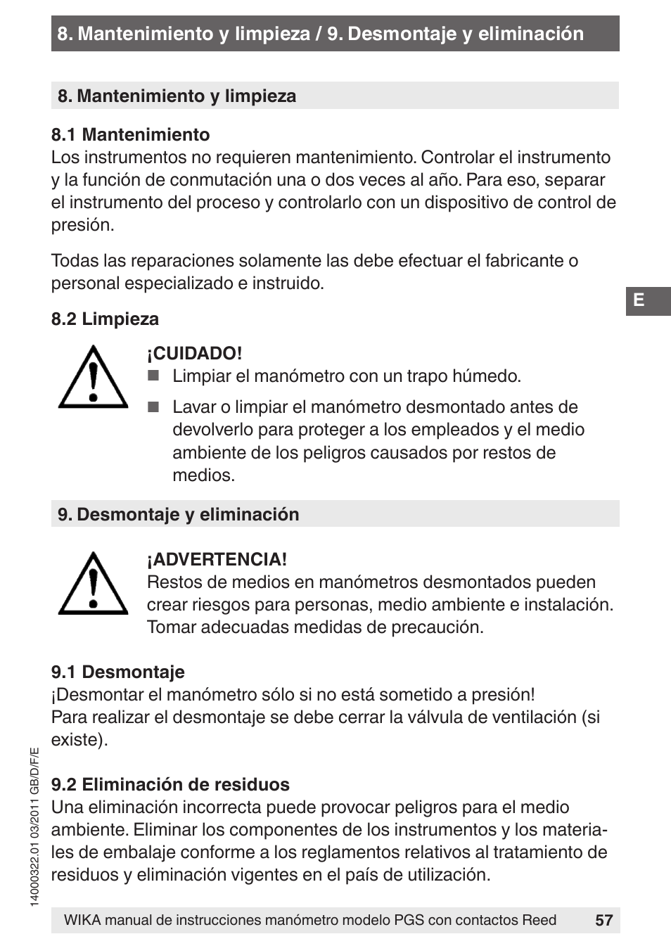 WIKA PGS23.160 User Manual | Page 57 / 60
