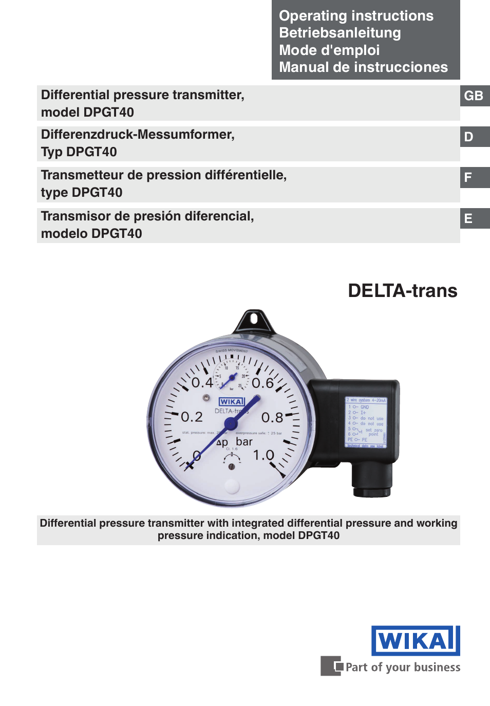 WIKA DPGT40 User Manual | 76 pages