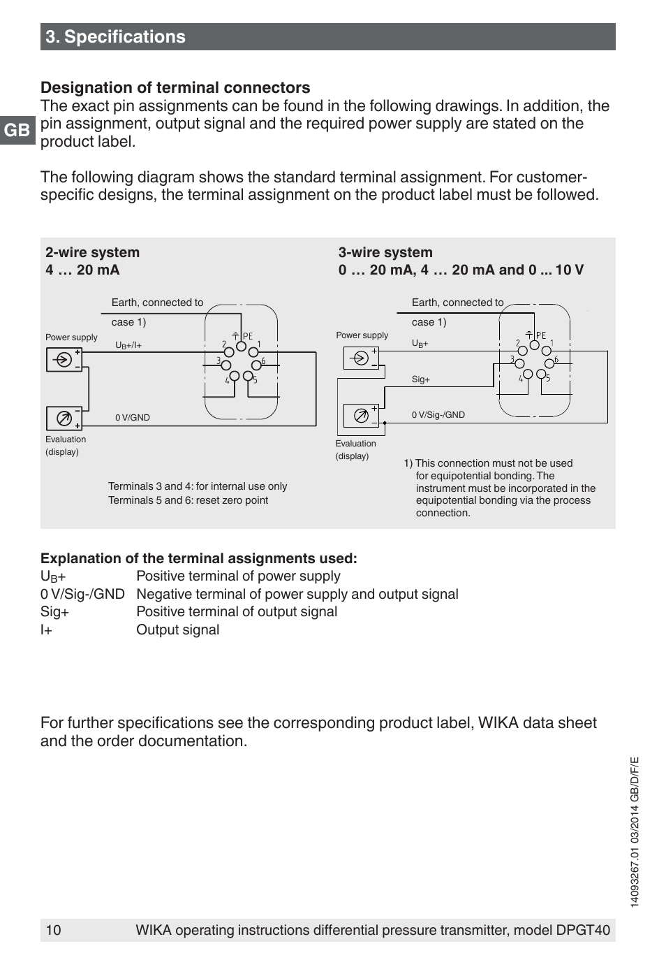 Specifications | WIKA DPGT40 User Manual | Page 10 / 76