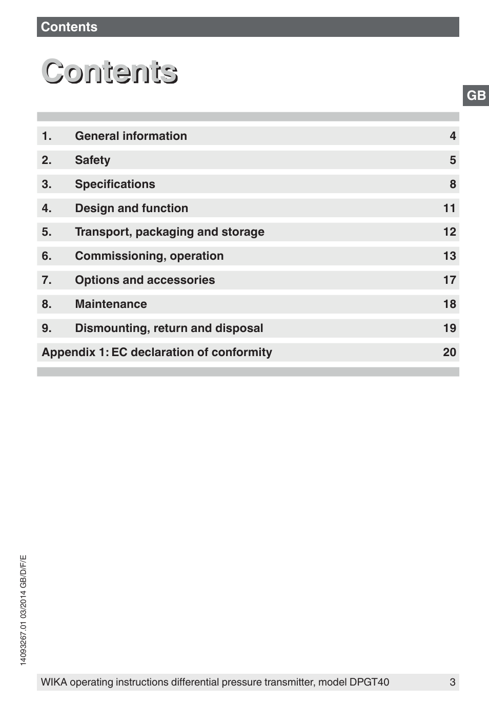 WIKA DPGT40 User Manual | Page 3 / 76