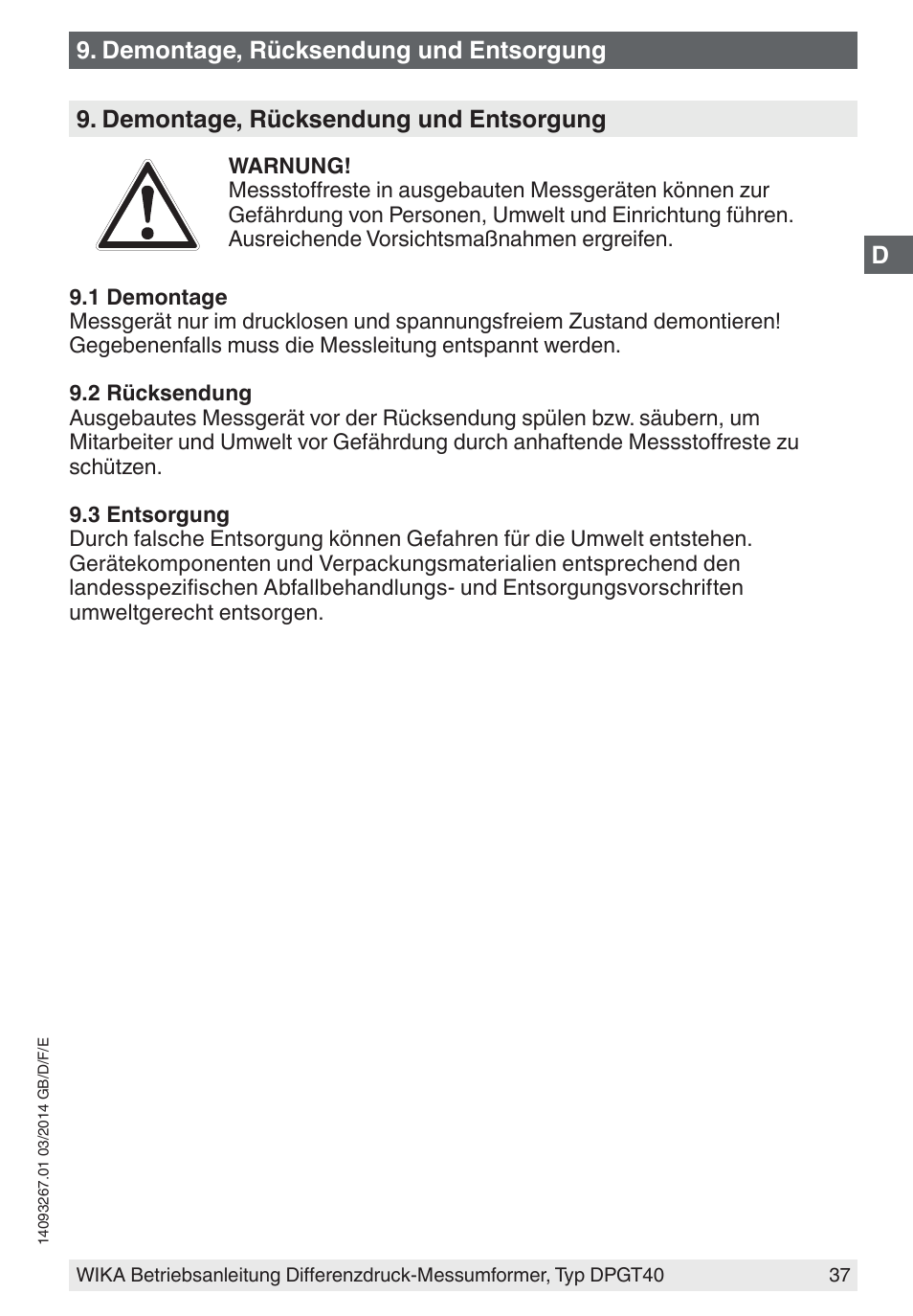 WIKA DPGT40 User Manual | Page 37 / 76