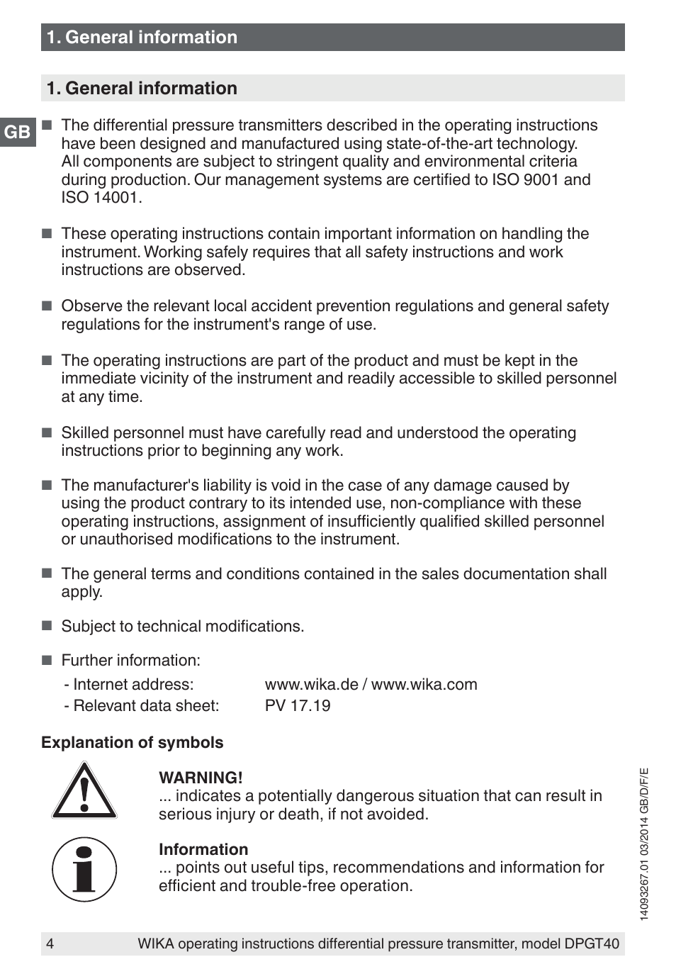 General information | WIKA DPGT40 User Manual | Page 4 / 76