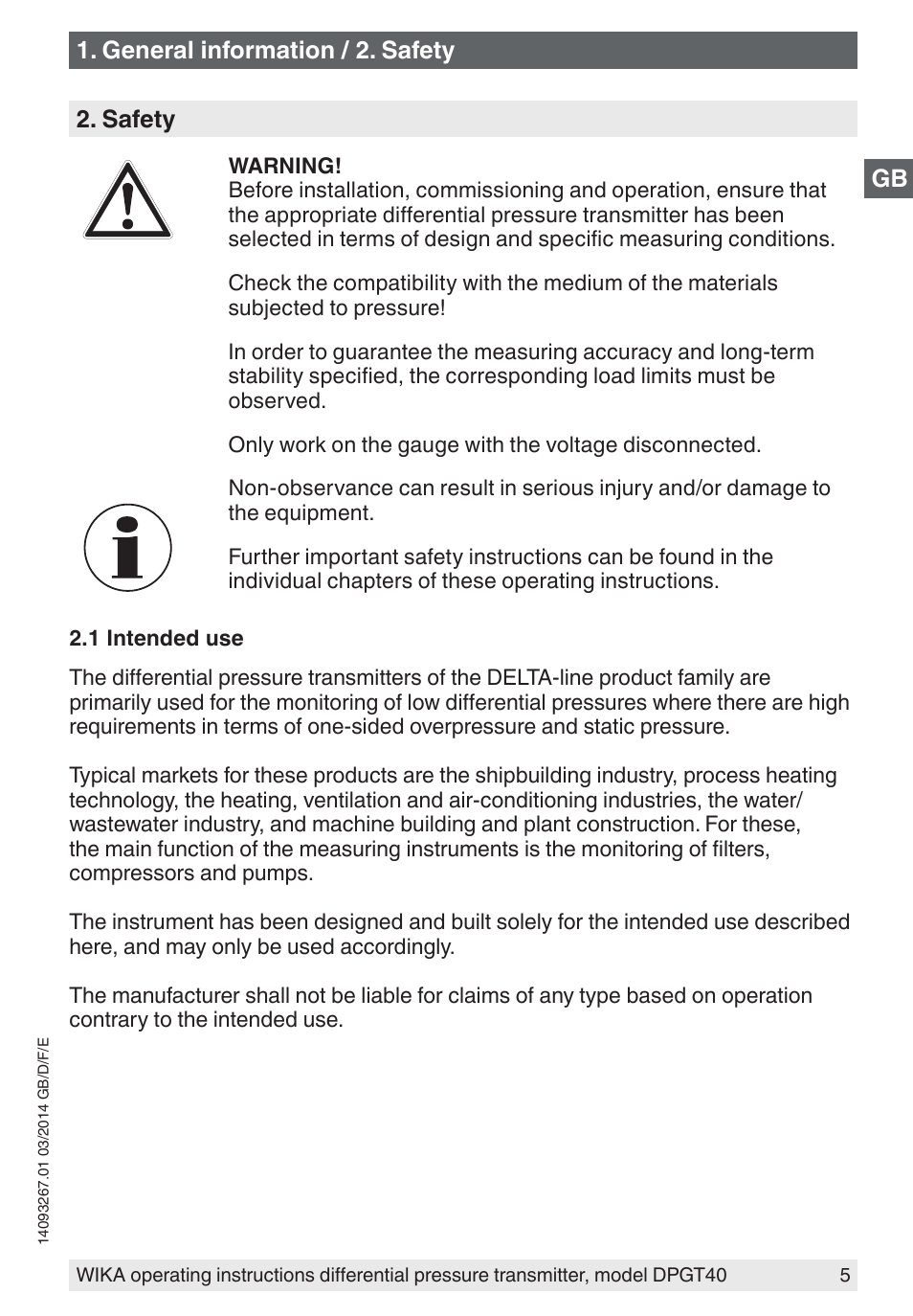 WIKA DPGT40 User Manual | Page 5 / 76