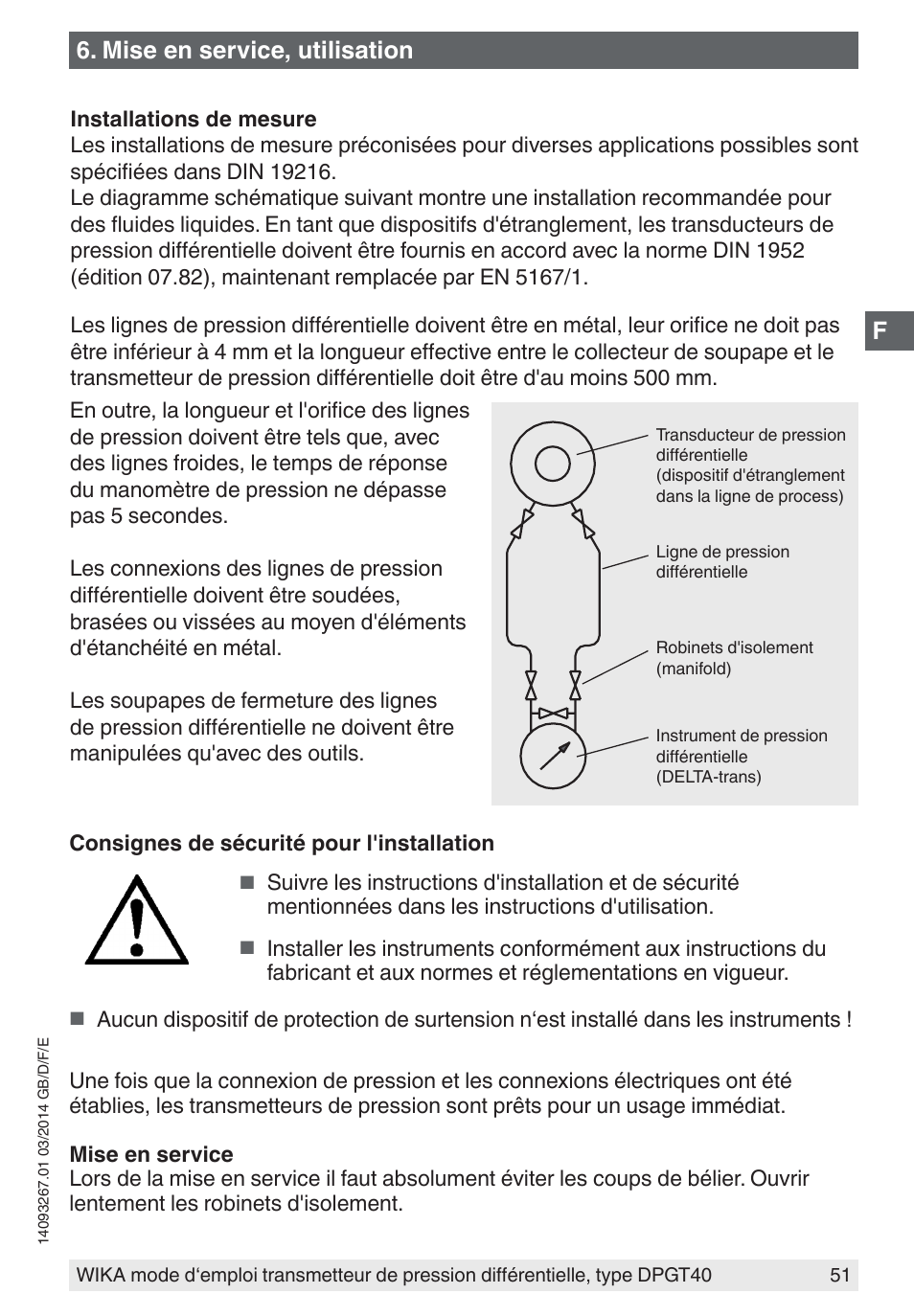 Mise en service, utilisation | WIKA DPGT40 User Manual | Page 51 / 76