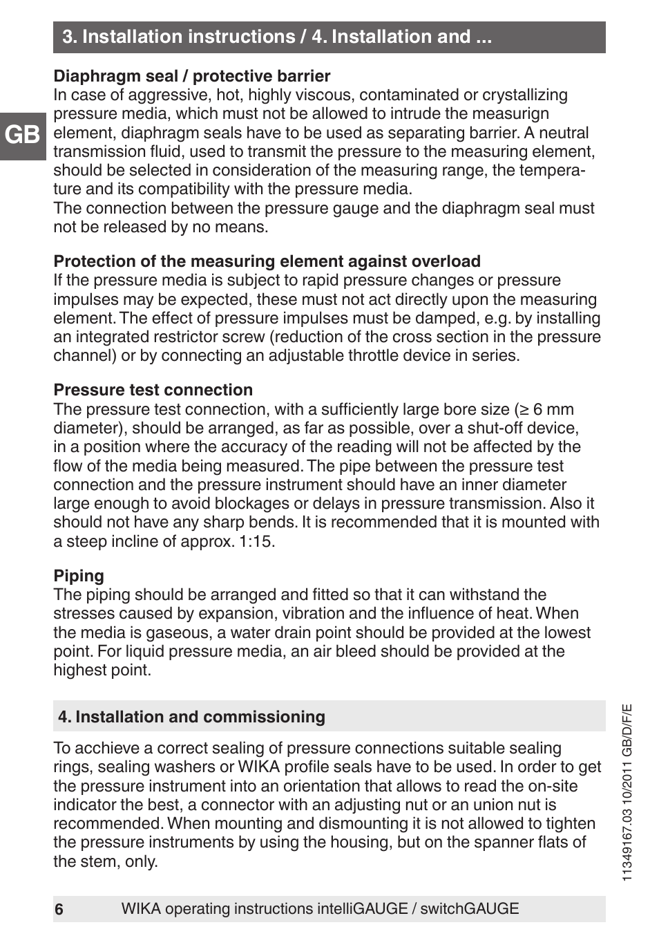 WIKA PGS07 User Manual | Page 6 / 36