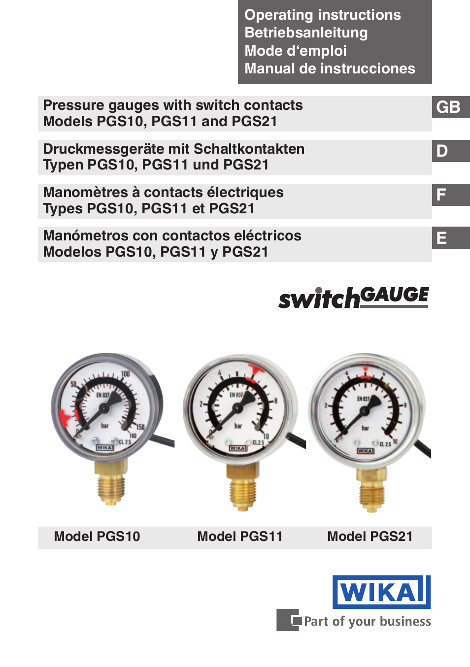 WIKA PGS21 User Manual | 68 pages