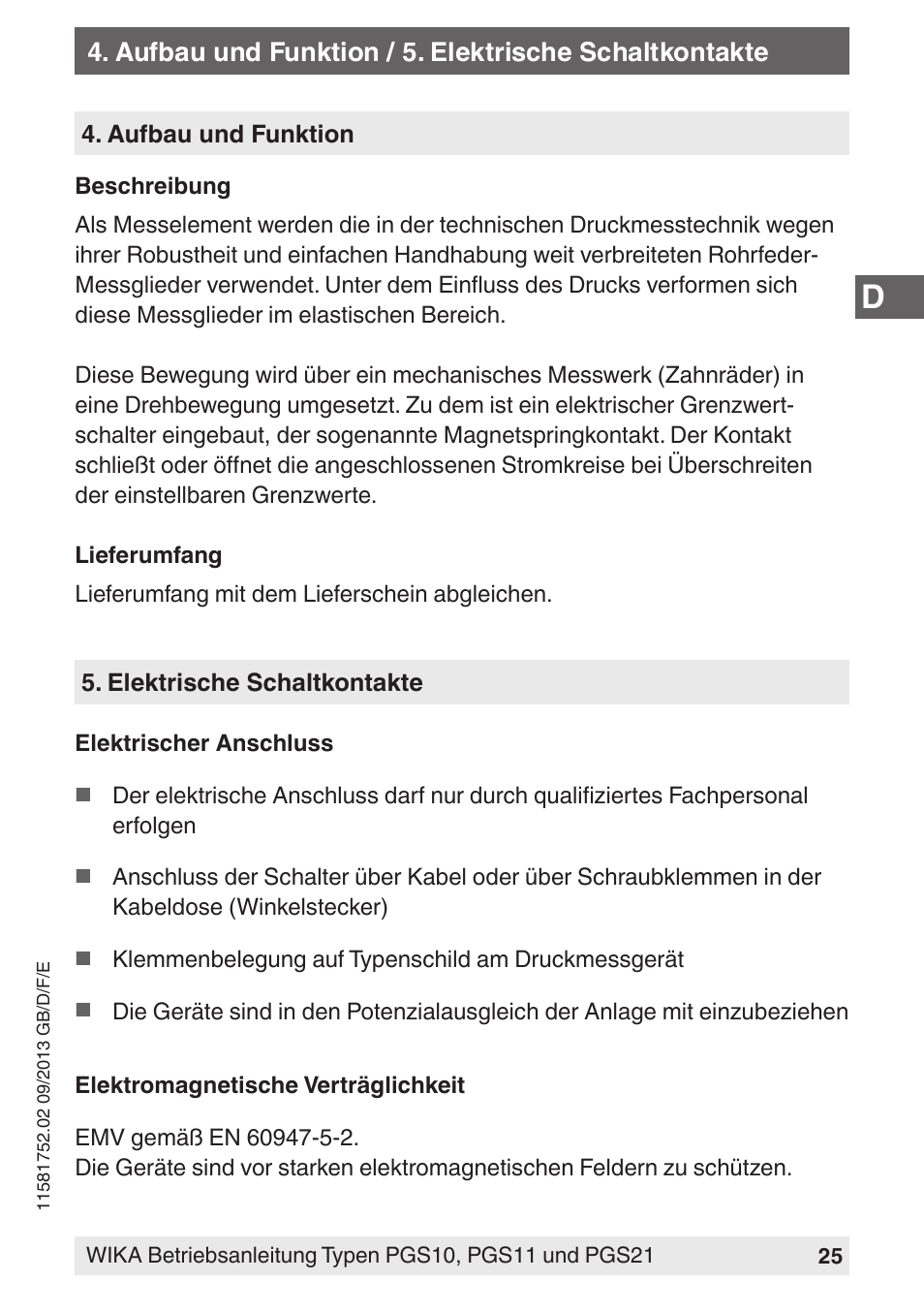 WIKA PGS21 User Manual | Page 25 / 68