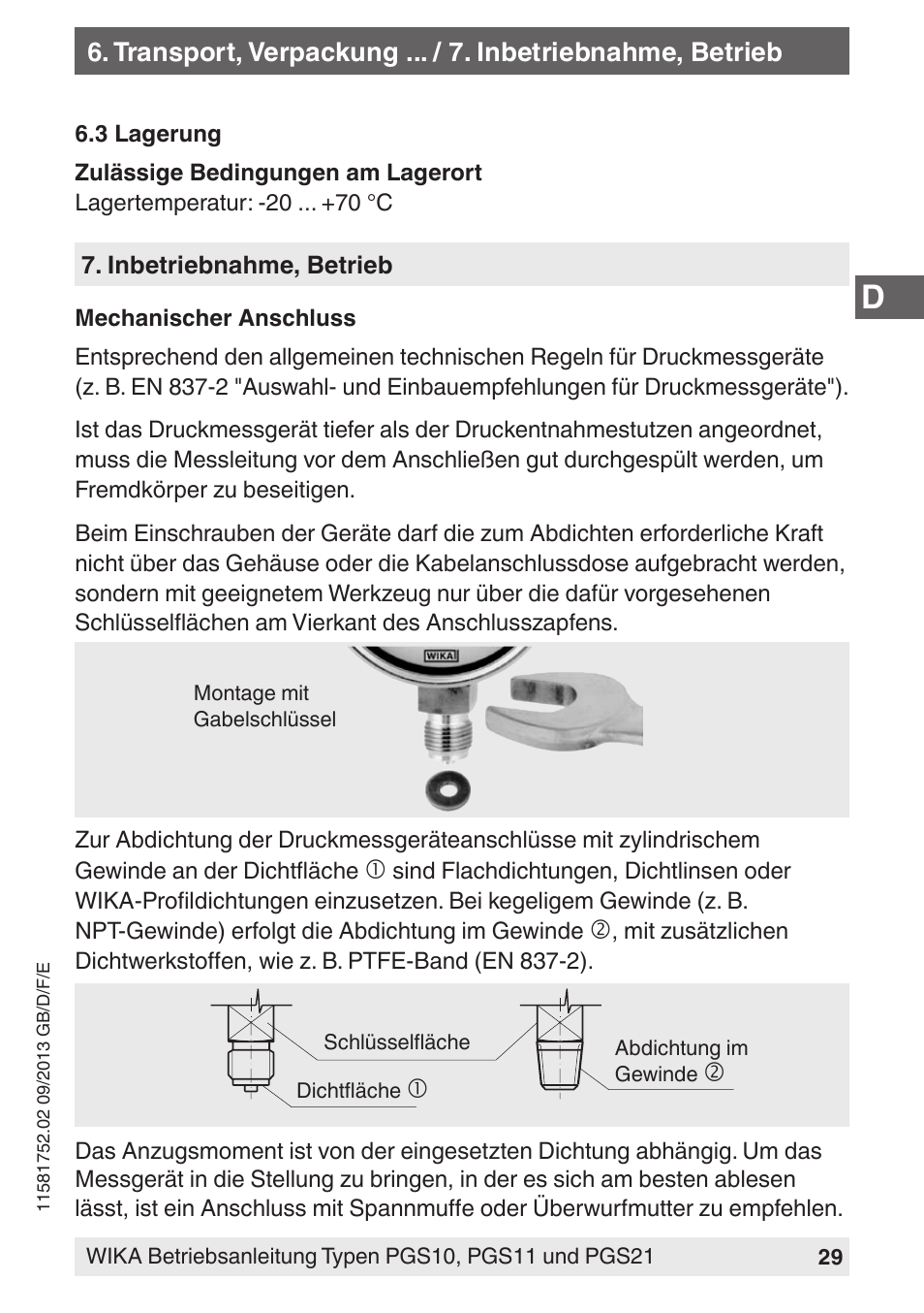 WIKA PGS21 User Manual | Page 29 / 68