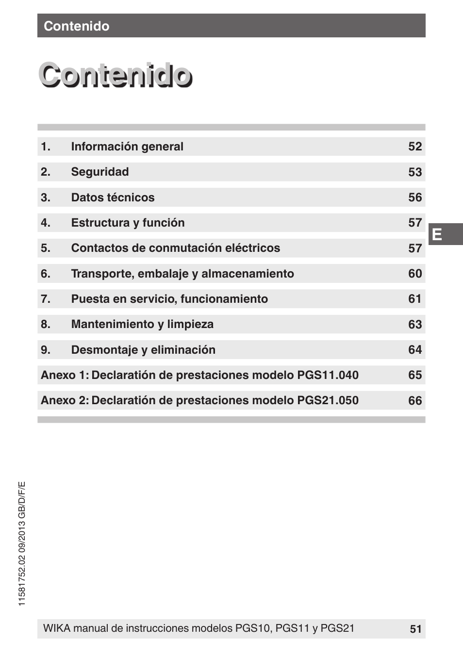 WIKA PGS21 User Manual | Page 51 / 68