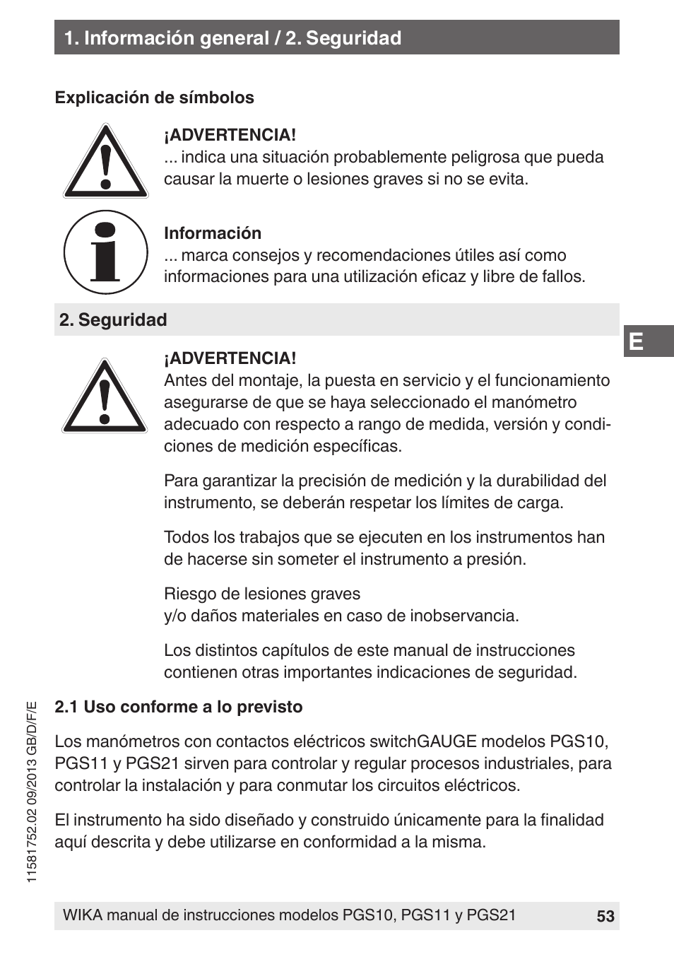 WIKA PGS21 User Manual | Page 53 / 68