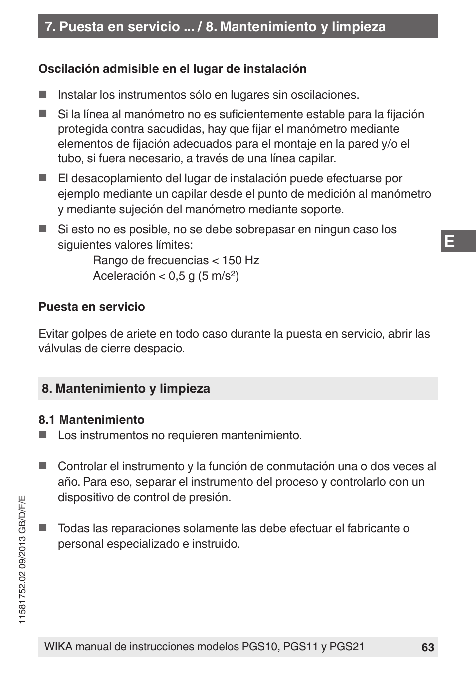 WIKA PGS21 User Manual | Page 63 / 68