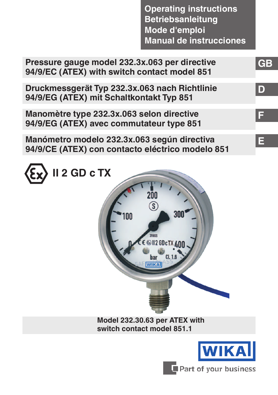 WIKA PGS23.063 User Manual | 56 pages