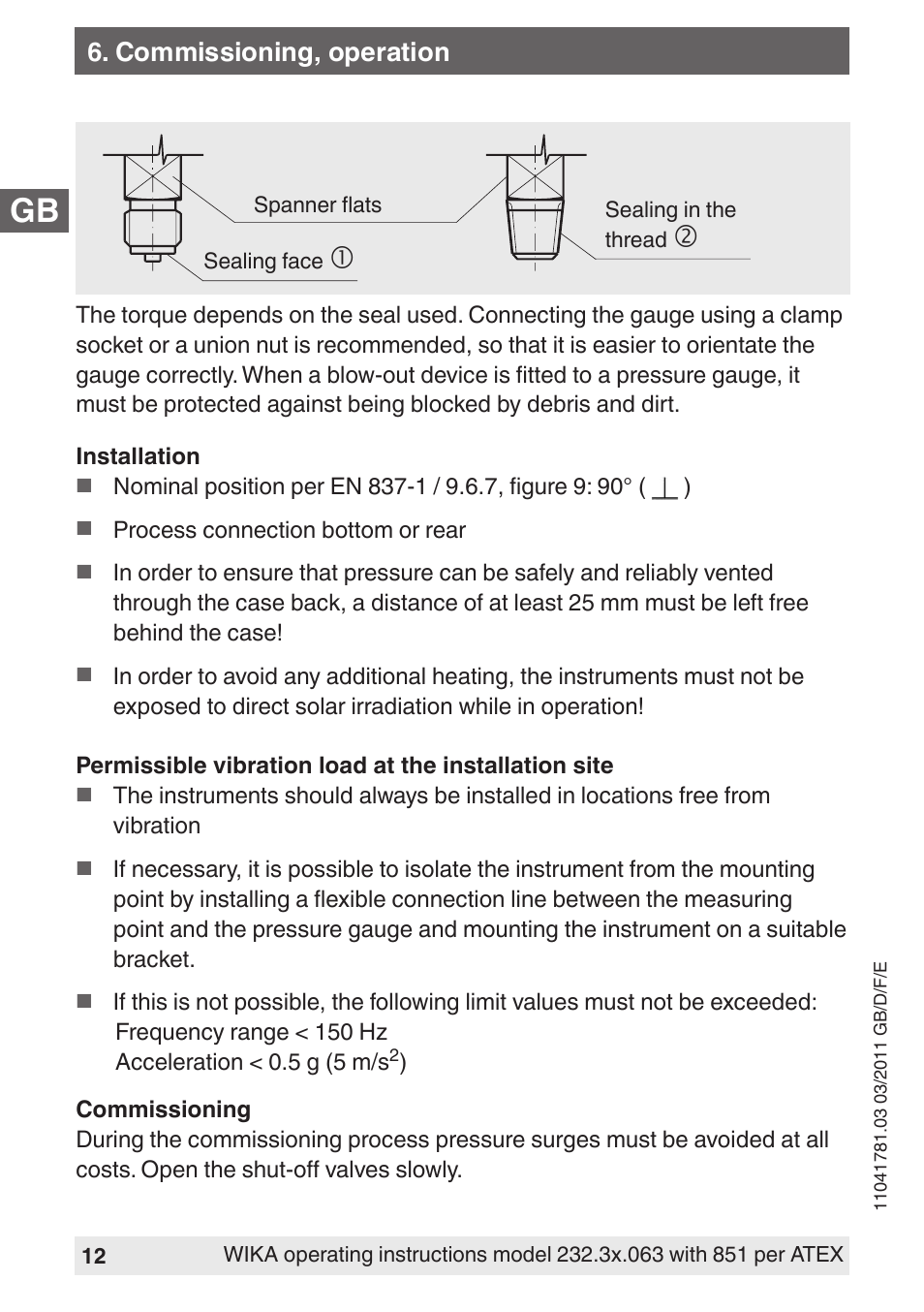 WIKA PGS23.063 User Manual | Page 12 / 56