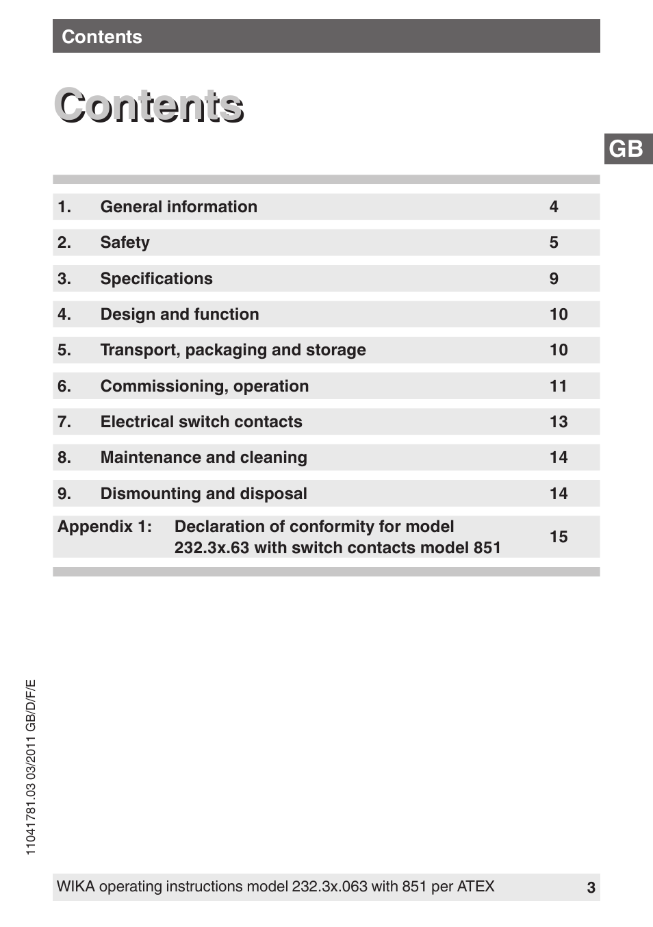 WIKA PGS23.063 User Manual | Page 3 / 56