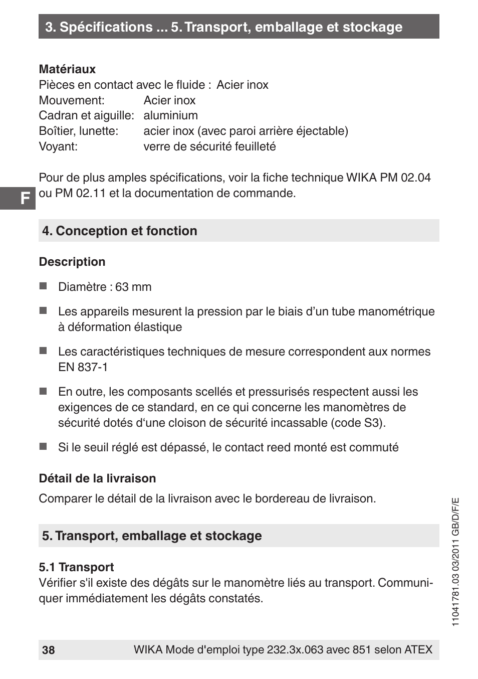 WIKA PGS23.063 User Manual | Page 38 / 56